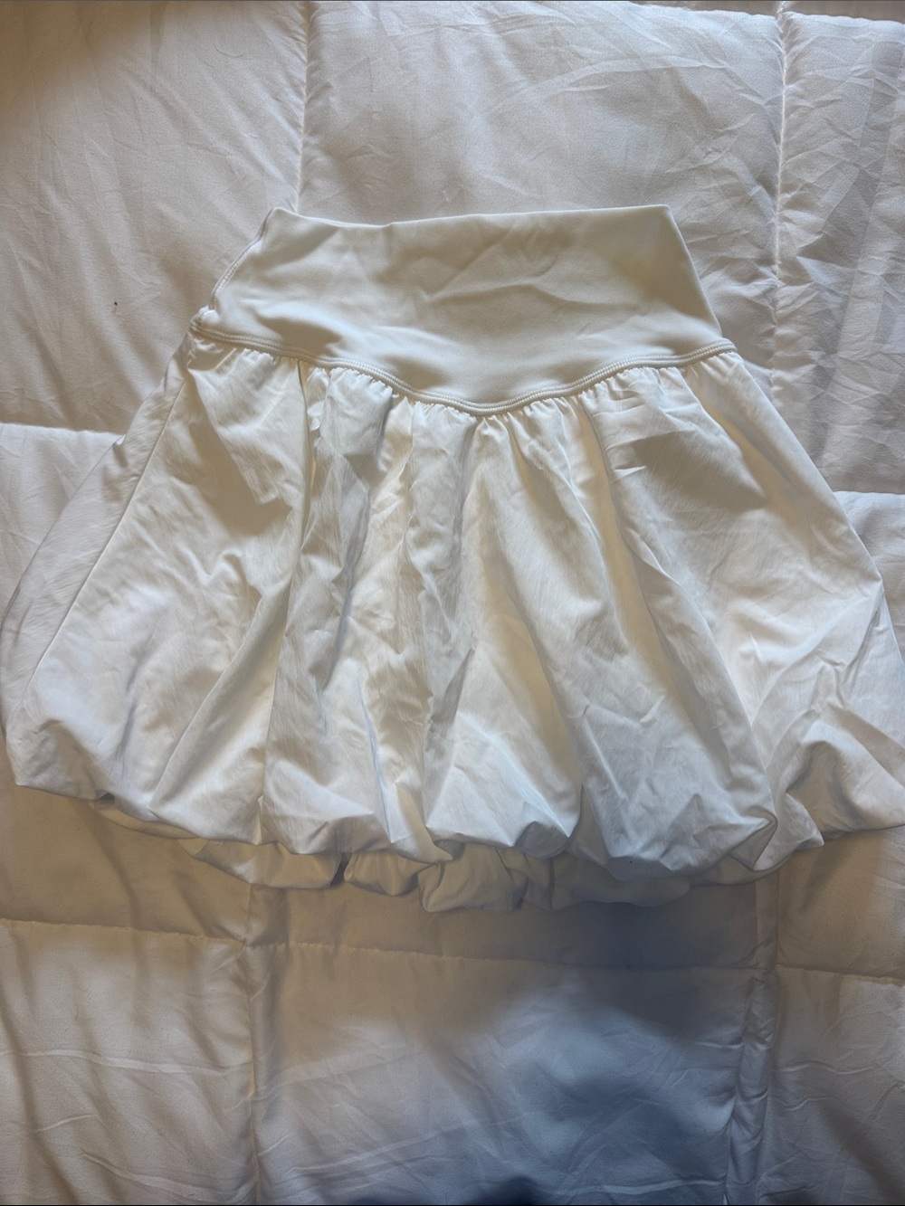 High-Waist White Circle Athletic Skirt NWOT